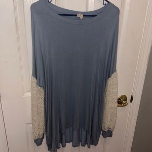 Two-toned longsleeves slouchy tunic